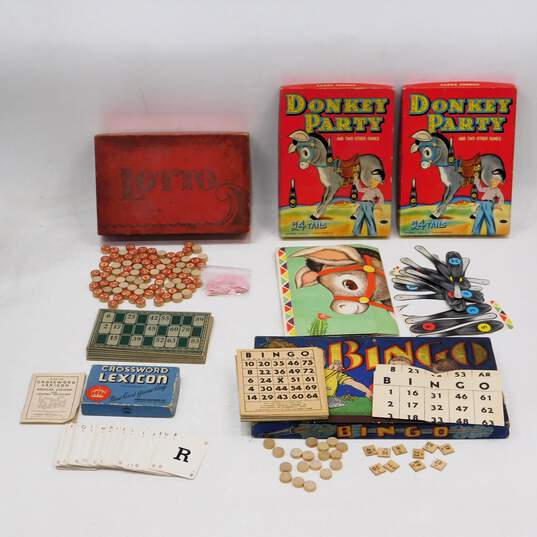 Vintage Party Card & Board Games Bingo Donkey Party Lotto Crossword Lexicon image number 1