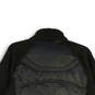 Womens Black Long Sleeve Pockets Mock Neck Full Zip Puffer Jacket Size L image number 4