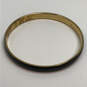 Designer J. Crew Gold-Tone Black Enamel Classic Round Shape Bangle Bracelet image number 3