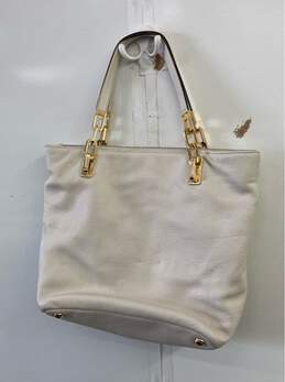 Michael Kors White Leather Tote Bag Purse alternative image