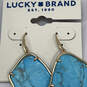 Designer Lucky Brand Gold-Tone Blue Turquoise Stone Classic Drop Earring image number 4