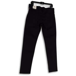 Mens Black Flat Front Straight Leg Slash Pocket Dress Pants Size 32/32 alternative image