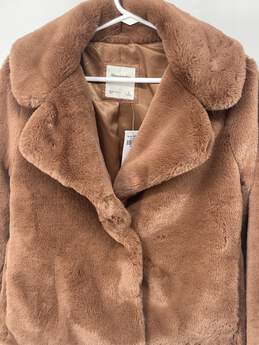 Abercrombie And Fitch Womens Brown Fluffy Faux Fur Jacket Sz S T-0553750-B alternative image