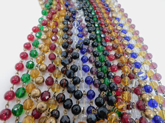 Vintage Erickson Beamon Gold Tone Colorful Glass Bead Multi Strand Necklace 1.10LBS image number 2