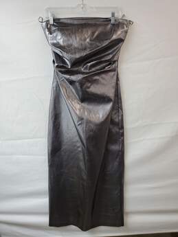 Zara Silver Metallic Sleeveless Dress Size M