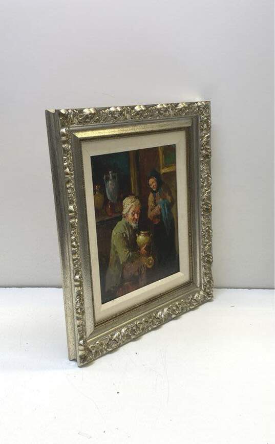 Original Portrait Still Life Oil on Board by A. Larson Signed. Rustic image number 2