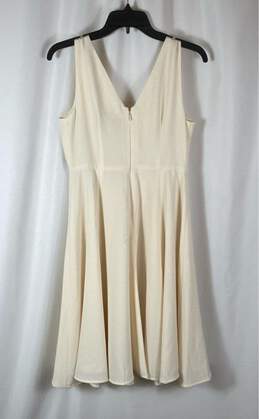 NWT Gal Meets Glam Collection Womens Cream Sleeveless Fit & Flare Dress Size 2 alternative image