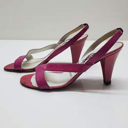 Yves Saint Laurent Pink Leather Slingback Heels Size 5 AUTHENTICATED alternative image