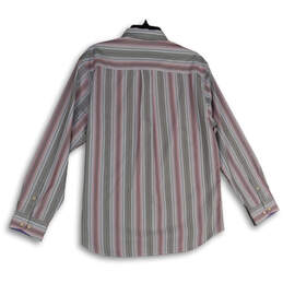 NWT Mens Pink Gray Striped Spread Collar Long Sleeve Button-Up Shirt Size M alternative image
