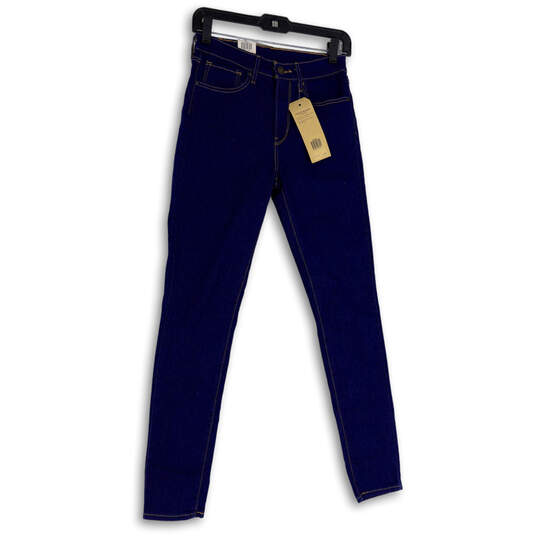 NWT Womens Blue 721 Denim Dark Wash High Rise Skinny Leg Jeans Size 27X30 image number 1