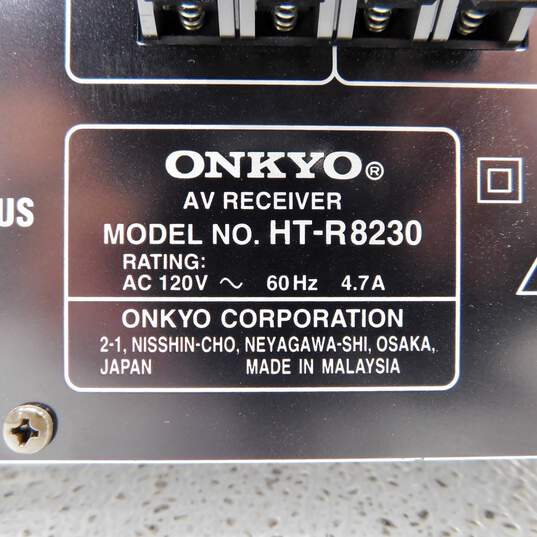 Onkyo Model HT-R8230 AV Receiver w/ Attached Power Cable image number 2
