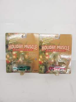 Johnny Lightening Holiday Muscle Ornaments x2