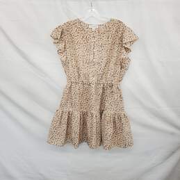 Treasure & Bond Beige Floral Patterned Midi Baby Doll Dress WM Size XXS