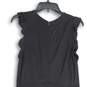 NWT Womens Black Short Sleeve Round Neck Back Zip A-Line Dress Size M image number 4