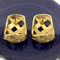 Designer Swarovski Gold-Tone Clear Rhinestone Fashionable Stud Earrings image number 2