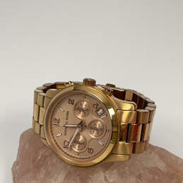 Designer Michael Kors Gold-Tone Round Dial Quartz Analog Wristwatch