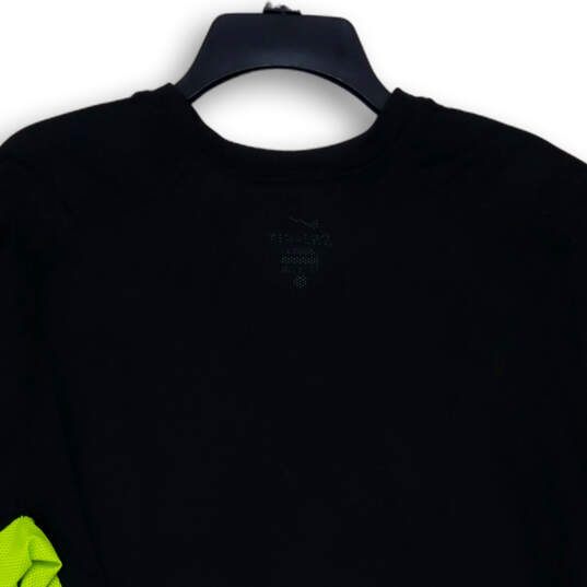 Mens Dri-Fit Black Green Short Sleeve Crew Neck Pullover T-Shirt Size XL image number 4