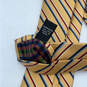 NWT Mens Yellow Silk Striped Four In Hand Adjustable Designer Necktie image number 3