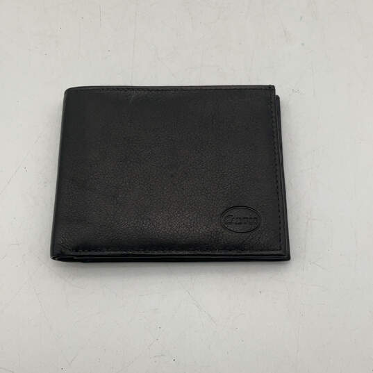 Mens Black Leather ID Window Inner Card Pocket Bifold Wallet image number 1