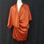 NWT Womens Orange Sleeveless V-Neck Pullover Midi Drape Dress Size 8 image number 1