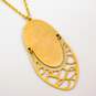 14K Yellow Gold Mother Of Pearl Unique Pendant Necklace 4.3g image number 5