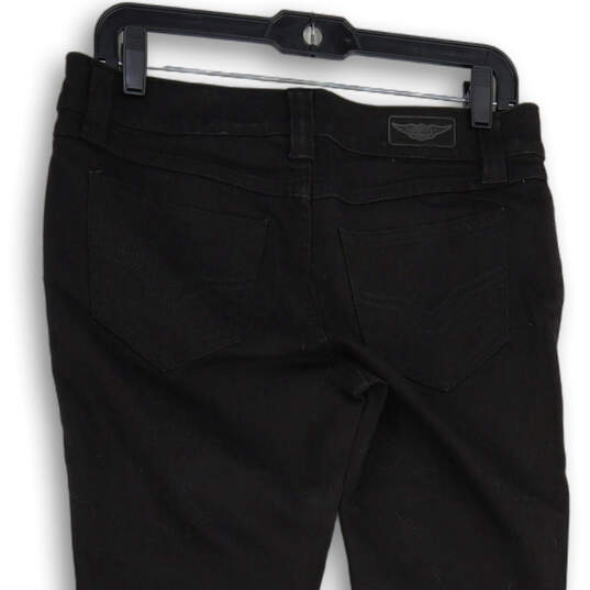Womens Black Denim Dark Wash 5-Pocket Design Skinny Leg Jeans Size 8 image number 4