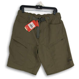 NWT Mens Gray Flat Front Belted Classic Cargo Shorts Size Medium