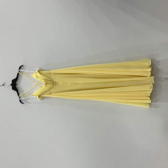 NWT Womens Yellow Sleeveless Spaghettti Strap V-Neck Fit & Flare Dress Sz 8 image number 2