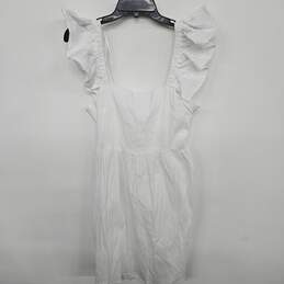 White Back Tie Flutter Dress