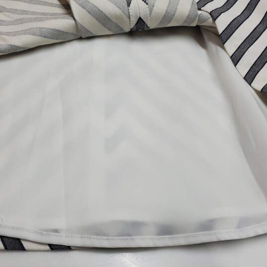 Theory Cotton Sleeveless Gray White Striped Midi Dress Women's 0 image number 5