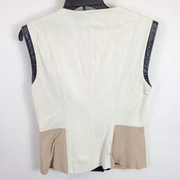 Bebe Women Black/White Leather Vest M alternative image
