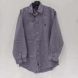 Ralph Lauren Men's Purple Check Cotton LS Dress Shirt Size 15 1/2-32/33