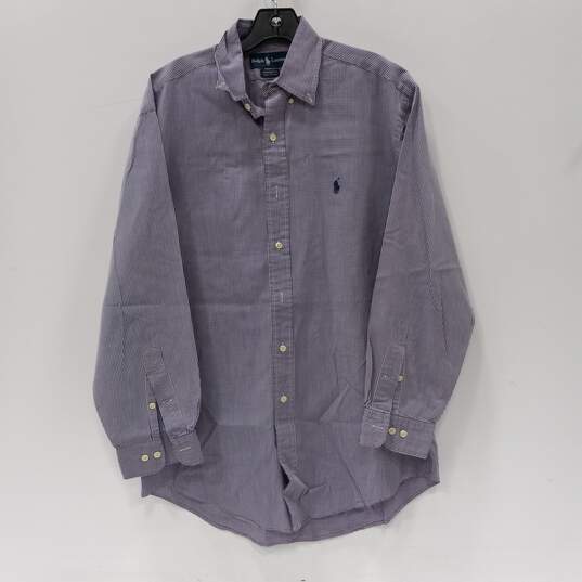 Ralph Lauren Men's Purple Check Cotton LS Dress Shirt Size 15 1/2-32/33 image number 1