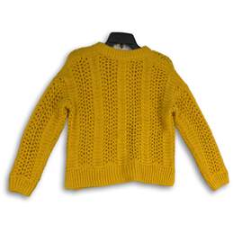 NWT Madewell Womens Yellow Knitted Long Sleeve Crew Neck Pullover Sweater Sz XS alternative image