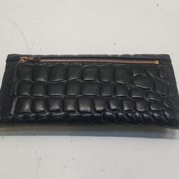 Ted Baker Black Croc Embossed Quilted Leather Bifold Envelope Wallet alternative image