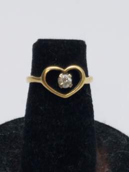 14k Gold .10 Carat Diamond Heart sz 3 1/4 1.1g alternative image