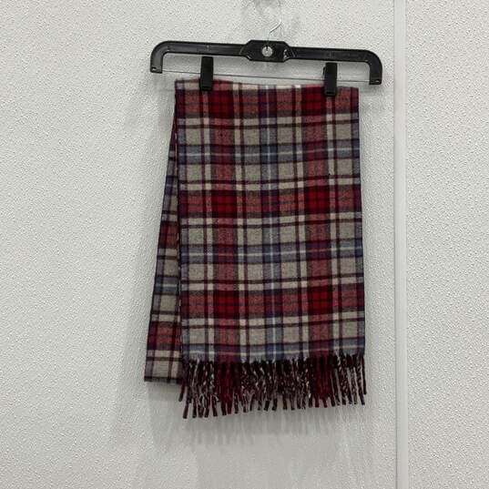 Womens Multicolor Plaid Multi Purpose Knitted Fringe Rectangular Scarf image number 2