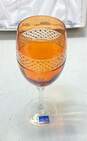Cristal Design Amber Color Wine Classes 4 Pc Set Made in Italy image number 2