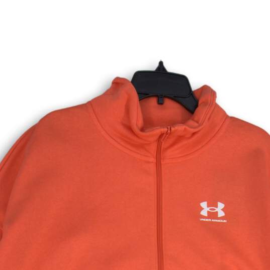 Under Armour Womens Coral Mock Neck Long Sleeve Pullover Sweatshirt Size XL image number 3