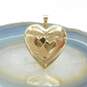 Vintage 14k Yellow Gold Etched Heart Locket Pendant 4.1g image number 6