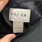 Oscar De La Renta Womens Black Flat Front Back Zip Straight & Pencil Skirt Sz 8 image number 3
