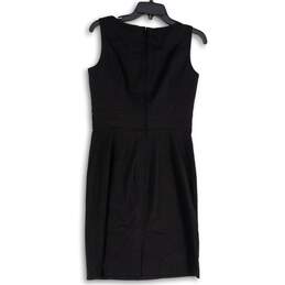 Womens Black Sleeveless Back Zip Boat Neck Fitted Mini Dress Size 8 alternative image