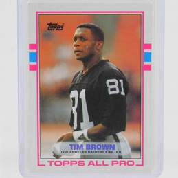 1989 HOF Tim Brown Topps Rookie All-Pro Los Angeles Raiders