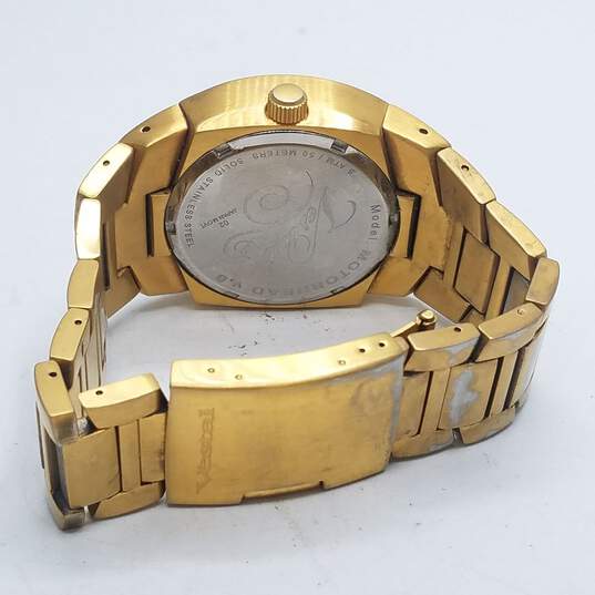 Men's Vestal Motorhead 5ATM 50m Gold Stainless Steel Watch image number 7
