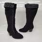 Torrid Black Faux Suede High Heeled Lace-Up Sweater Boots Women's US Size 10 image number 1