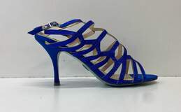 Betsey Johnson Embellished Cage Heels Blue 9
