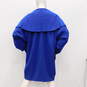 Gianni Versace Blue Wool Pleated Cloak Wrap Top image number 8