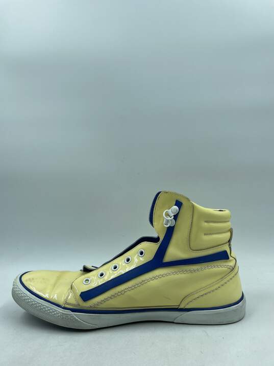 Authentic YSL Vtg Yellow Patent Hi-Tops M 10 image number 2