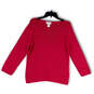 Womens Pink Round Neck Long Sleeve Regular Fit Pullover T-Shirt Size Large image number 1