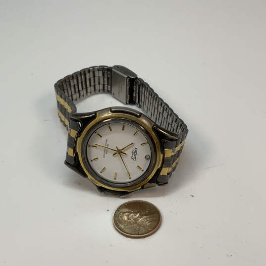 Designer Seiko Two-Tone Stainless Steel White Round Dial Analog Wristwatch image number 2